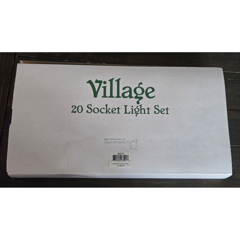 Department 56 Village 20 Socket Light Set Tested Working w/ Box